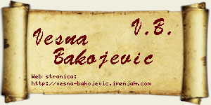 Vesna Bakojević vizit kartica